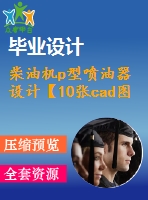 柴油機p型噴油器設計【10張cad圖紙和說明書】