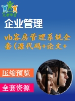 vb客房管理系統(tǒng)全套(源代碼+論文+答辯ppt)