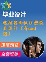 遙控器面板注塑模具設(shè)計(jì)（有cad圖）